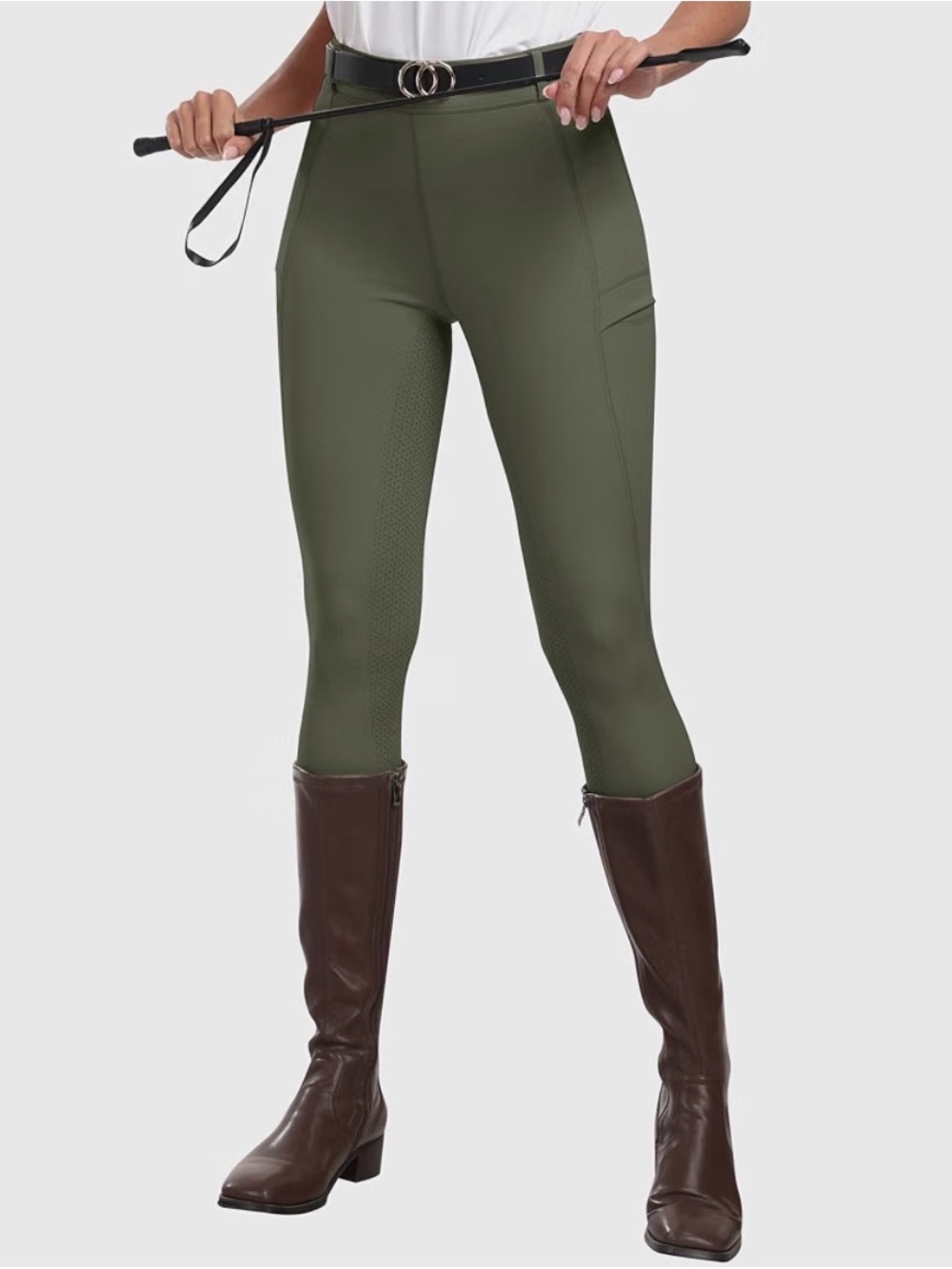 Mofiz Women’s High-Rise Stretch Full Seat Riding Breeches Leggings. Size M